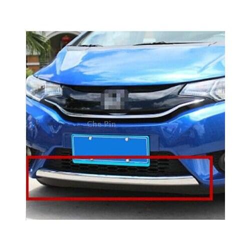 ABS Chrome Front Grille Bottom cover trim 1pcs For Honda FIT JAZZ 2014 - 2017