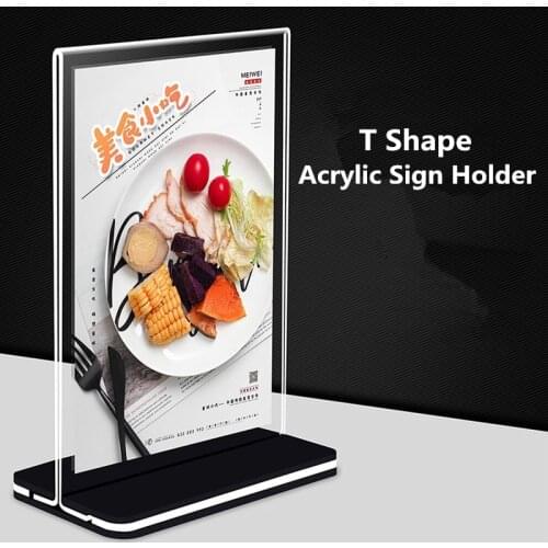 Acrylic Clear Card Holder Stand A6 Sign Label Frame Desk Shelf Storage Card Business Paper Menu Holder Display