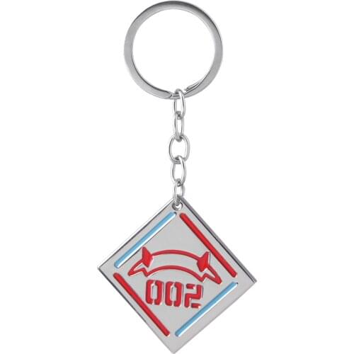 Anime DARLING in the FRANXX Keychain ZERO TWO Code 002 Red Devil Horn Key Chain for Women Men Pendant Keyring Jewelry