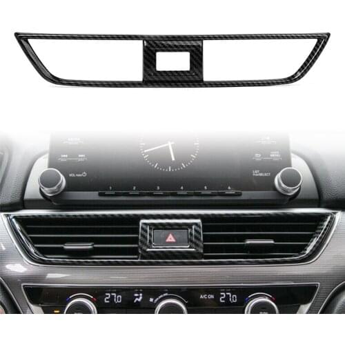 For Honda Accord 10th 2018-2021 Carbon Fiber ABS Car Console Middle Air Outlet Trim