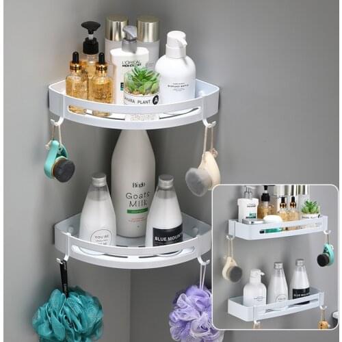 White Space aluminum Bathroom shelf wall-mounted bathroom toilet triangle wash table storage supplies Storage basket