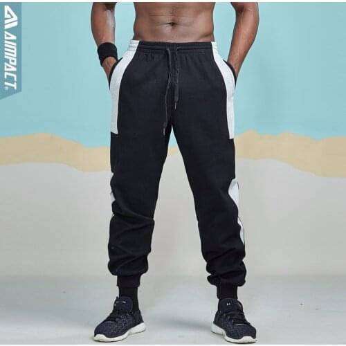 Aimpact Cotton Patchwork Sweatpants for Men Casual Fitted Active Jogger Pants Male Sporty Trace Jogging Trousers AM5027