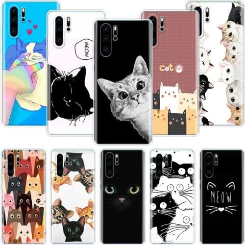 Cat Cute Kitten Cartoon Phone Case For Huawei Honor 10 9 20 9X 8A 8X 8S 7A 7X Lite Pro 10i 20i Y5 Y6 Y7 Y9 2019 Cover Coque