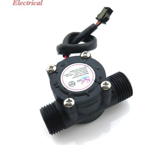 1pc Water Flow Sensor G1/2" Thread For Hall Flowmeter DN15 DC5-15V Working 1-30L/min Less Than 1.75Mpa