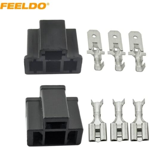 FEELDO 10Set Car Motorcycle H4/HB2/9003 Waterproof DIY Male/Female Quick Adapter Connector Terminals Plug Kit #AM3917