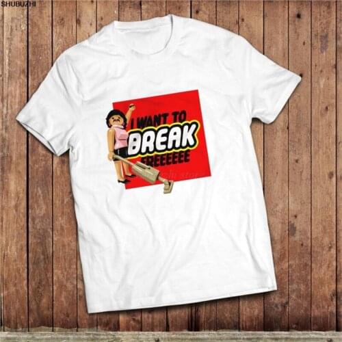 I want to Break free T-Shirt, funny style Queen men white cotton Tee Cool Casual pride t shirt men Unisex tshirt plus sbz522