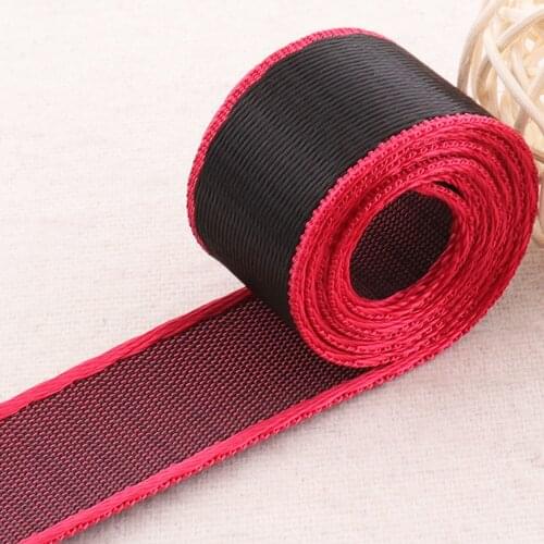 1"(25mm)Smooth Black Striped Webbing Ribbon Red Edge Totes Belts Tape Bag Handle Bag Purse Bag Straps dog collar supplies