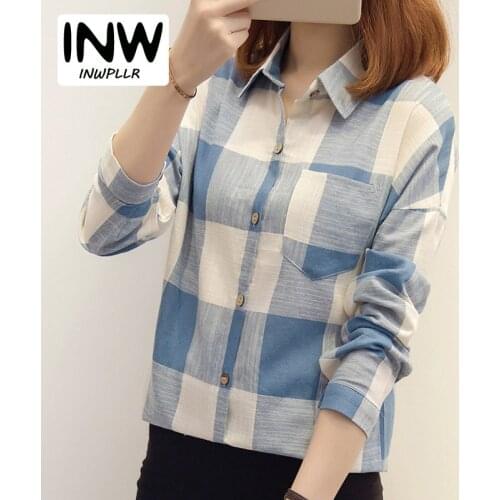 Блузки в клетку INWPLLR China At AliExpress