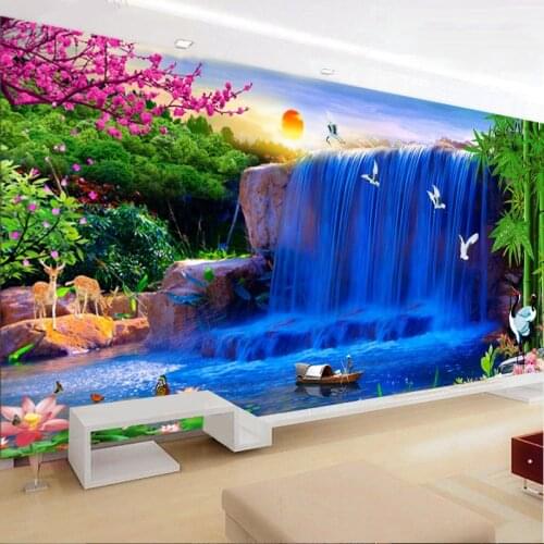 DIY New Crafts Diamond Embroidery Full Diamond Mural Special Shaped Diamond Painting for Decoration Landscape Waterfall