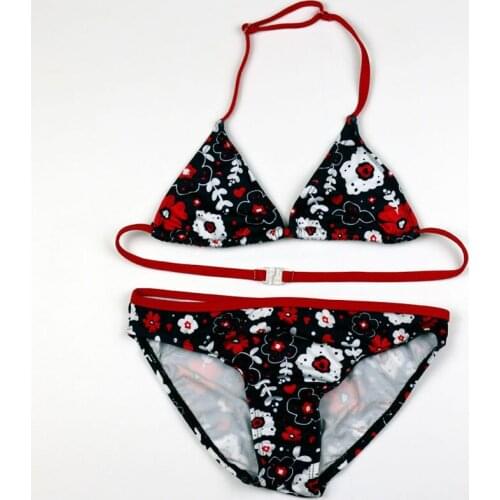 Girls Bikini Set Biquini Infantil Children Flower Pattern Swimsuit Swimwear Kids Bathing Suit Two Pieces Swimming Suit Beachwear