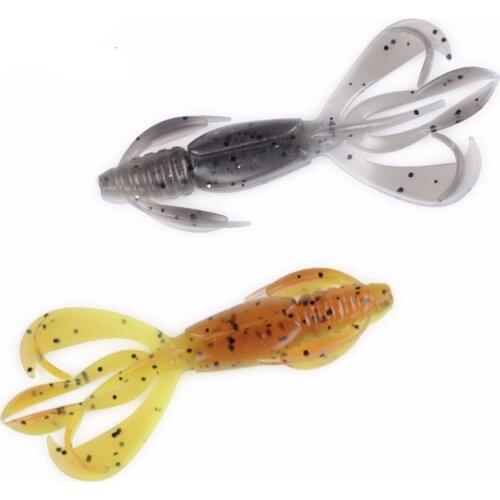 MEREDITH 3.94in/0.22Oz. 10pcs Twin Tail CrawFish Soft Bait for Saltwater Freshwater Fishing Lure Suitable Free shipping