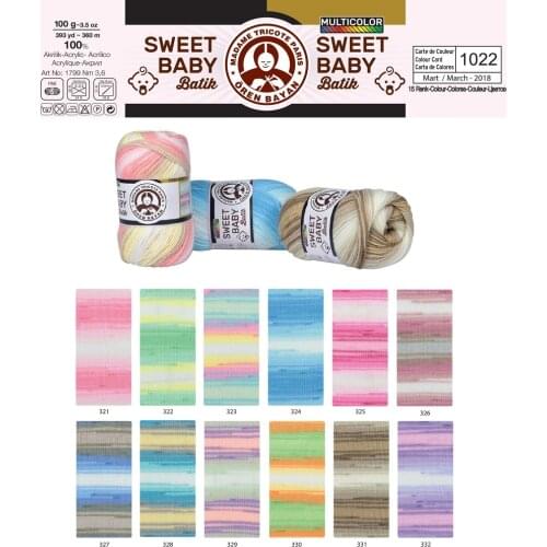 Sweet Baby Batik Yarn Madame Tricote Paris Rope Dıy Knitting Yarn Premium Multicolor Wool Yarn Children knitting yarn