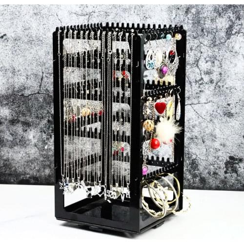 Multilayer Rotating Storage Rack Large Capacity Plastic Jewelry Jewelry Storage Box Earring Display Rack Ring Storage Box