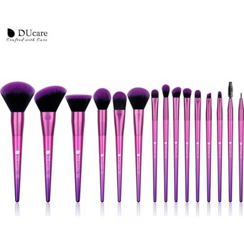 DUcare Makeup Brushes Set 15pcs Professional Synthetic Hair for Makeup Eyeshadow Foundation Powder Blush Beauty Necessity