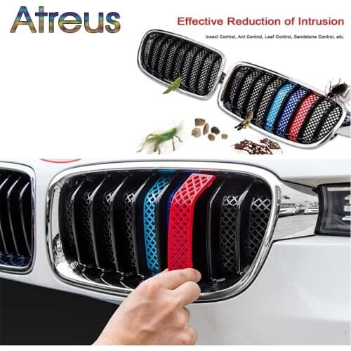 Atreus 3pcs For BMW F10 F30 F18 F35 3 5 Series Motorsport Power M Performance Anti-mosquito Car Front Grille Trim Strips Cover