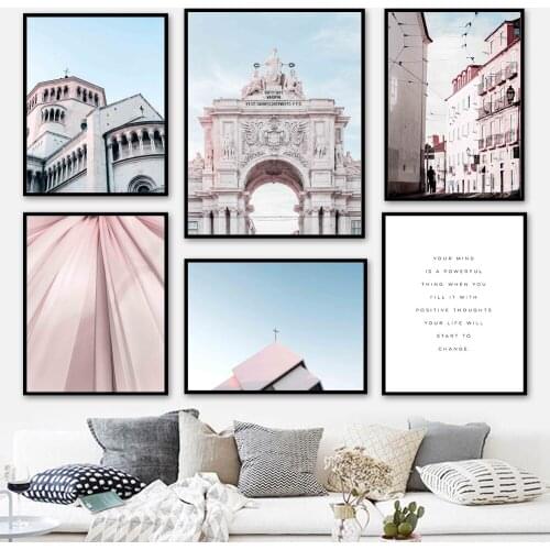 Augusta Arch Trento Cathedral Street Roof Wall Art Canvas Painting Nordic Posters And Prints Wall Pictures For Living Room Decor