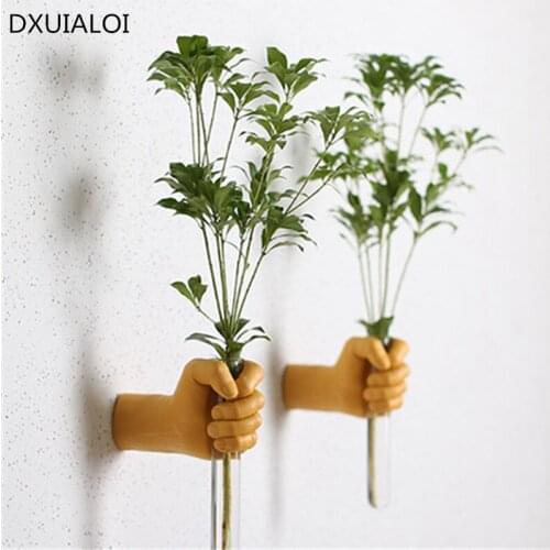 Nordic style indoor wall hanging flower pot living room wall personality creative decoration vase glass vase DXUIALOI
