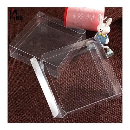 50pcs 7.5*7.5*1cm Cheap pvc Box for gift//candy/cosmetic/small transparent clear plastic pvc box packing boxes