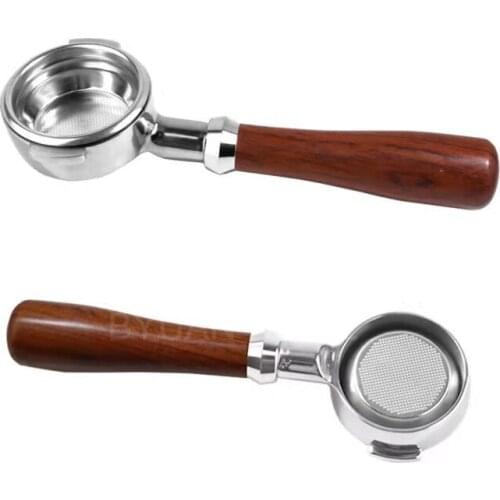 1 pc Bottomless Portafilter 58mm Professional Espresso Machine Wood Handle Filter Basket Coffee Tools