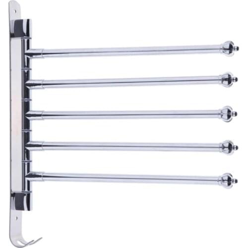 Bathroom Stainless Steel Swivel Towel Rack Bar Holder Bath Towel Hanger Wall Mounted for Home Bathroom Hotel Use