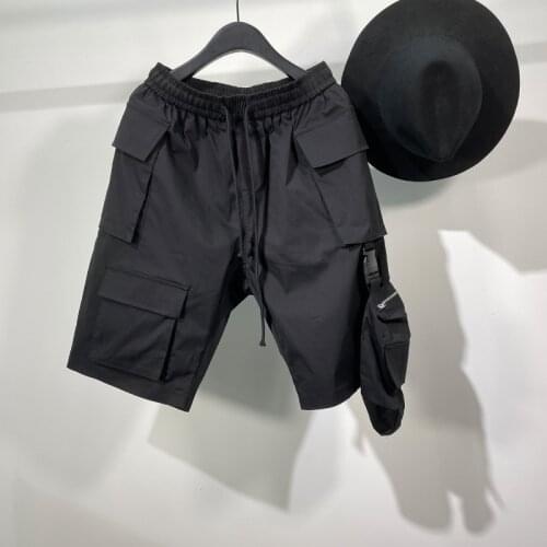 Owen Seak Men Casual Short Harem Gothic Style Mens Clothing Sweatpants Summer Women High Street Loose Black Short Size XL