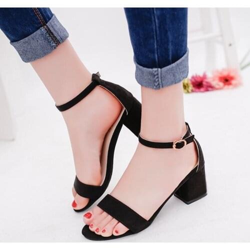 Gladiator Women Pumps Sandals Summer Open Toe High Heels Low Block Heel Shoes Ankle Strap High Gladiator Sandals Wedges 34-42