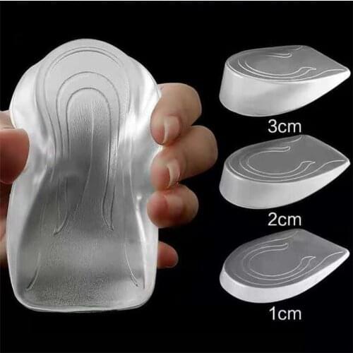 2PCS Silicone Gel Height Increase Insole Heel Lifting Inserts Shoe Foot Care Protector Elastic Cushion Arch Support Insert