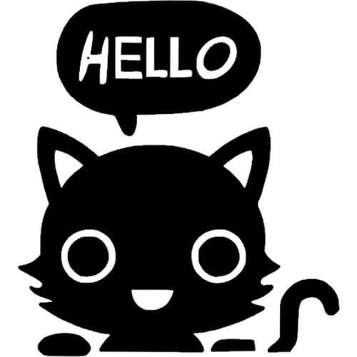 15*13.5cm HELLO CAT STICKER Vinyl Decal Cute And Interesting Fashion Sticker Decals Car Accessories Car Decor