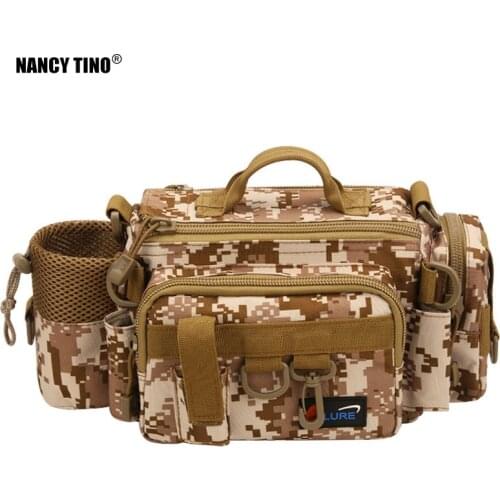 NANCY TINO Fishing Bag Tackle Reel Lures Storage Box Waist Shoulder Camera Handbag Pouch Fishing Bag Fishing Tackle Bag Outdoor