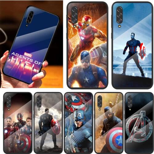 Marvel Super Hero Captain For Samsung Note 20 10 9 8 Ultra Lite Plus 5G A70 A50 A40 A30 A20 A10 Tempered Glass Phone Case