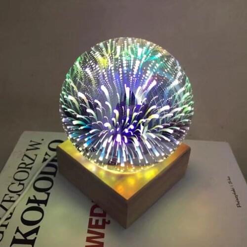 LED Crystal Glass Night Light USB Plug-in 3D Colorful Atmosphere Projector Home Decoration Table Lamp Star Light Birthday Gift
