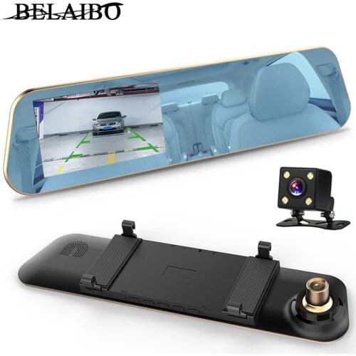 HD1080P Car Dvrs Video Recorder Dash Cam 4.3in 1200Mega HD Mirror Cam Motion Detection Cyclic Recording Cameras