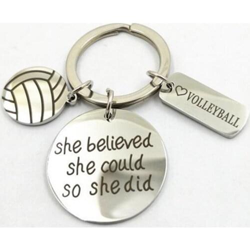Volleyball Keychain Gift Perfect For Volleyball Players - Volleyball Team Gifts - She Believed - She Could , So She Did