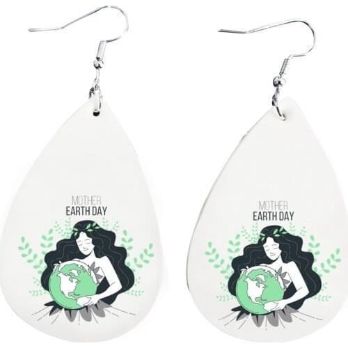 World Enviroment Day Earrings Save Earth To Save Life Faux Leather Home Earrings Bulk Order Wholesale Stock