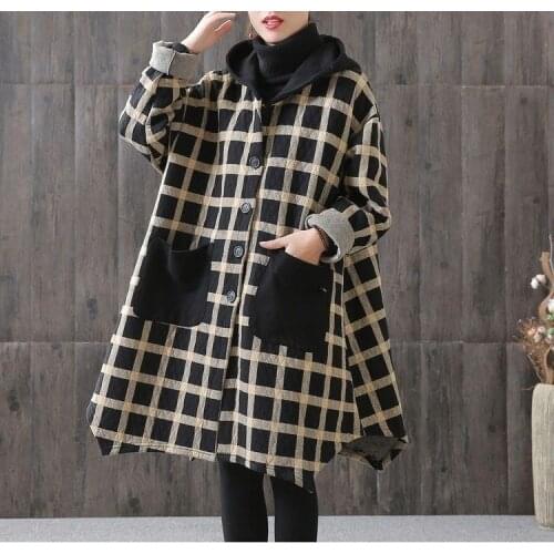 New 2020 autumn winter coat women Korean version hooded overcoat big size loose casual outer garment