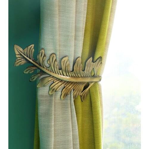 2pcs/set Leaf Curtain Tieback Holder Tie Backs Bedroom Living Room Curtain Decoration Accessories Holdback Metal Curtain Hook