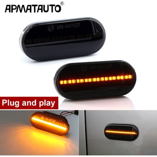 2pcs Led Dynamic Side Marker Turn Signal Light Sequential Blinker Light For Volkswagen VW Bora Golf 3 4 Passat 3BG Polo SB6