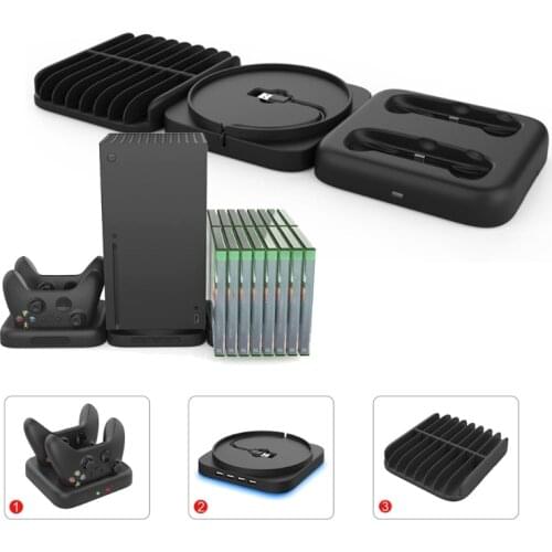 3 In 1 For Xbox Series X Game Console USB2.0 Dual Controller Charger Adapter For Xbox Series X Portable Gamepad Charging Dock