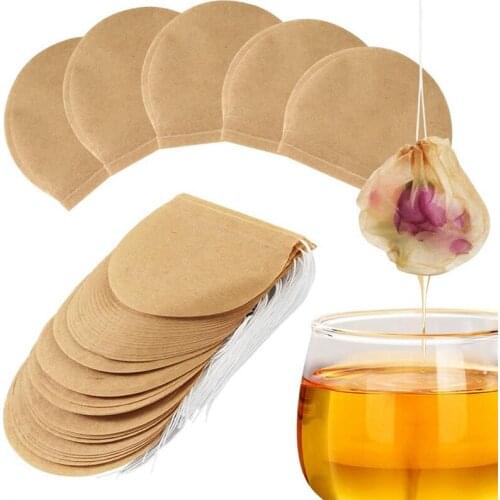 300PCS Tea Filter Bags, Disposable Tea Filter Bags Paper Tea Infuser Drawstring Empty Tea Bags for Loose Tea and Coffee