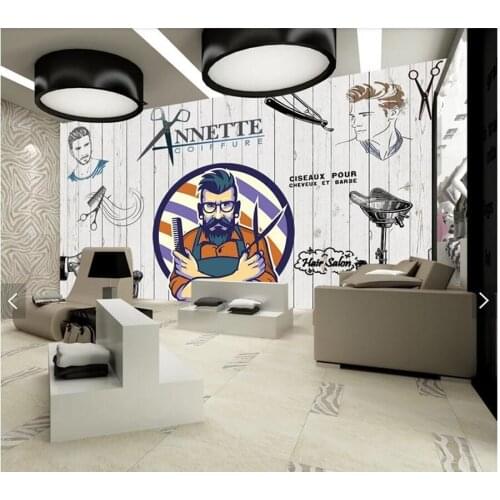 Custom wood wallpaper 3d, beauty salon elements mural for barber shop living room sofa background home decor wallpaper