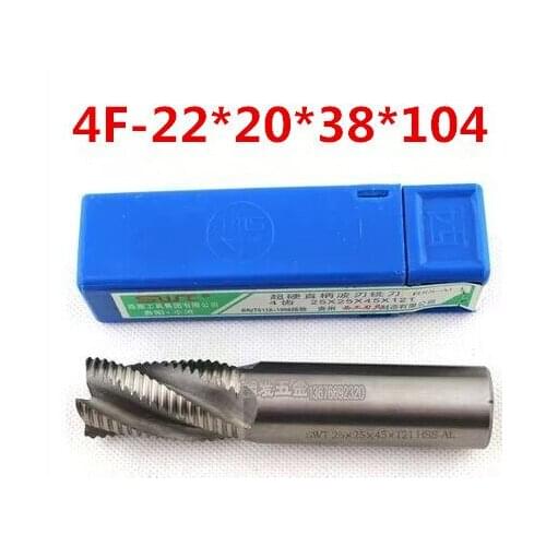 4flute M2AI dia 22mm end mills milling cutter machine tool Roughing cutter CNC tools Super-hard high speed steel 4F-22*20*38*104