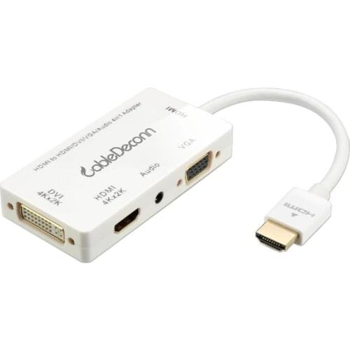 4 in1 1080P HDMI-compatible Splitter to VGA DVI Audio Video Cable Multiport Adapter Converter for PS3 HDTV Monitor Laptop