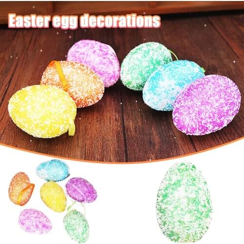 6pcs Easter Foam Egg hanging decoration Easter Foam Decorations Easter Holiday Party Home Furnishing Pendants Kids Gift