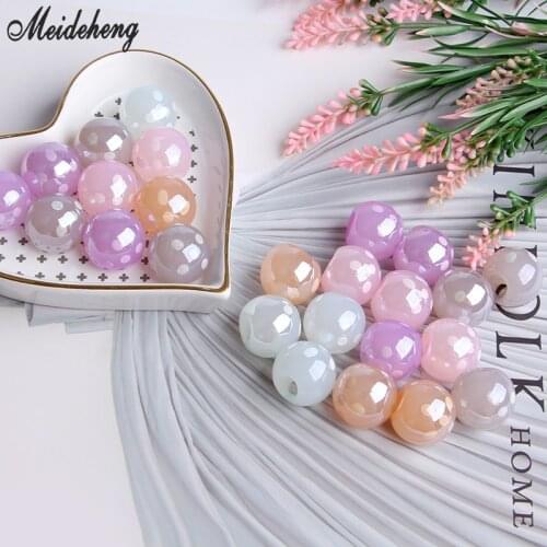 19mm Acrylic UV Jelly colorRound beads Eccentricity hole Dotted Hair Band Hair ornament jewelry accessories handmade materials