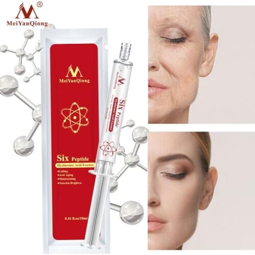 Anti-Aging Six Peptide Hyaluronic Acid Essence Face Serum Lifting Firming Skin Concentrate Rejuvenation Remove Winkles Finelines