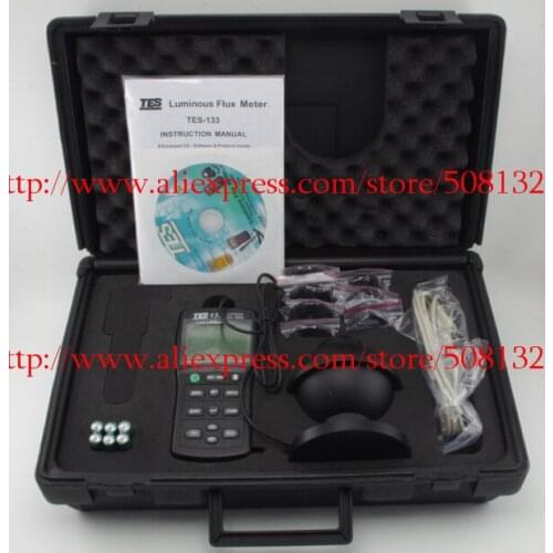 TES-133 Luminous Flux Meter,Auto ranging from 0.05 to 7000 lumens TES133