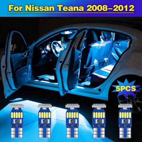 5pcs Error Free Auto LED Bulbs Car Interior Dome Reading Light Trunk Lamp For Nissan Teana 2008 2009 2010 2011 2012 Accessories