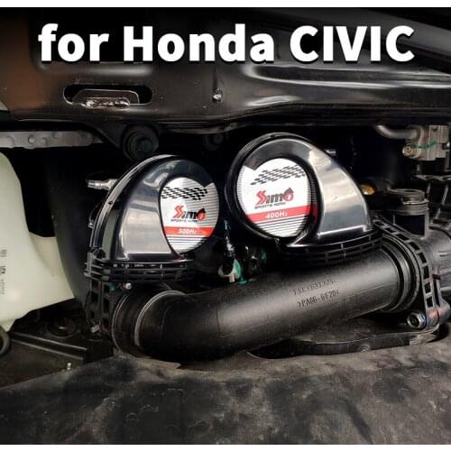 Car horn high and low sound whistle snail horn modification accessories supplies For Honda Civic 2016 2017 2018 2019 2020 2021