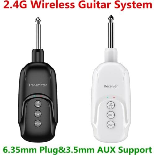 2.4G Guitar Wireless System Transmitter Receiver 2.4GHZ Rechargeable Wireless Guitar Audio Transmitter for Electric Guitar Bass