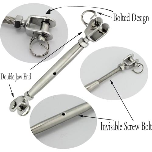 Stainless Steel Big Screw Closed Body Jaw Turnbuckle Bolts Heavy Duty Boat Yacht M10 M12 M16 Closed Jaw Turnbuckle Wholesale